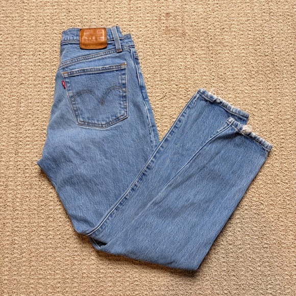 Levi's Denim - Levis 501 Original Fit High Rise Straight Leg Blue Distressed Jeans